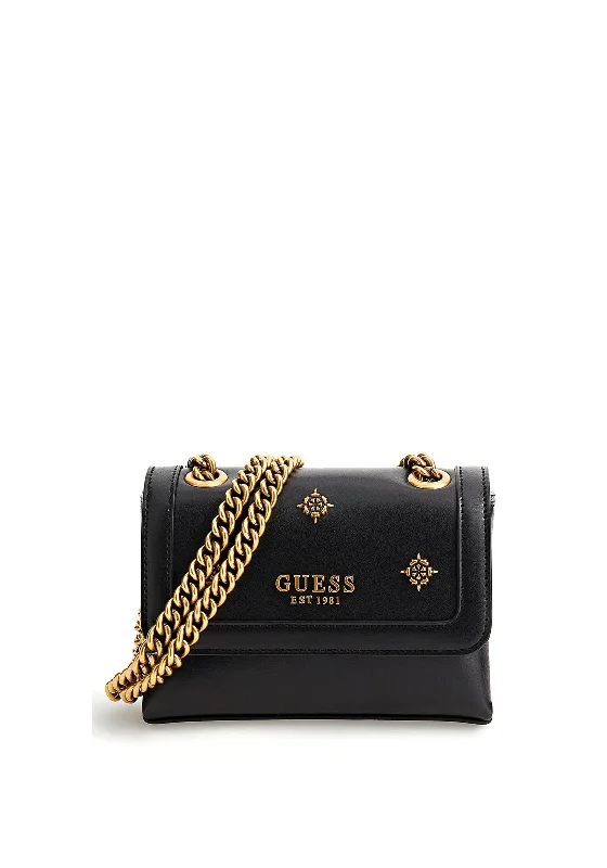 Guess Abey Peony Logo Mini Crossbody Bag, Black Statement Bags, Shop Today
