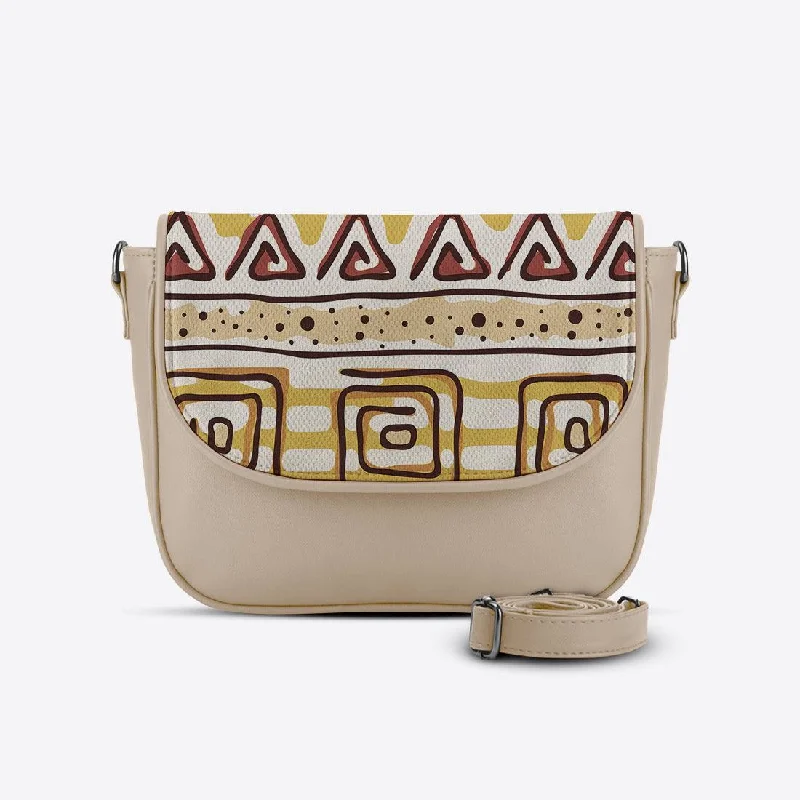 Beige Messenger Crossbody Afro