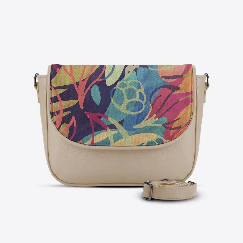 Beige Messenger Crossbody Sea Herbs