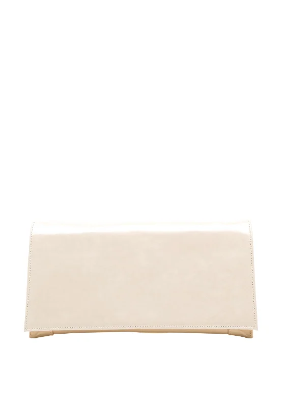 Bioeco by Arka Leather Patent Clutch Bag, Pearl Limited-Stock Bag Clearance – Hurry