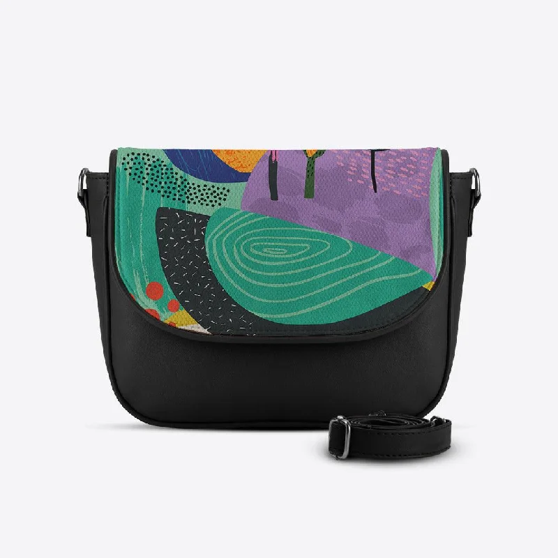 Black Messenger Crossbody Flow Art Your Perfect Bag At The Perfect Price