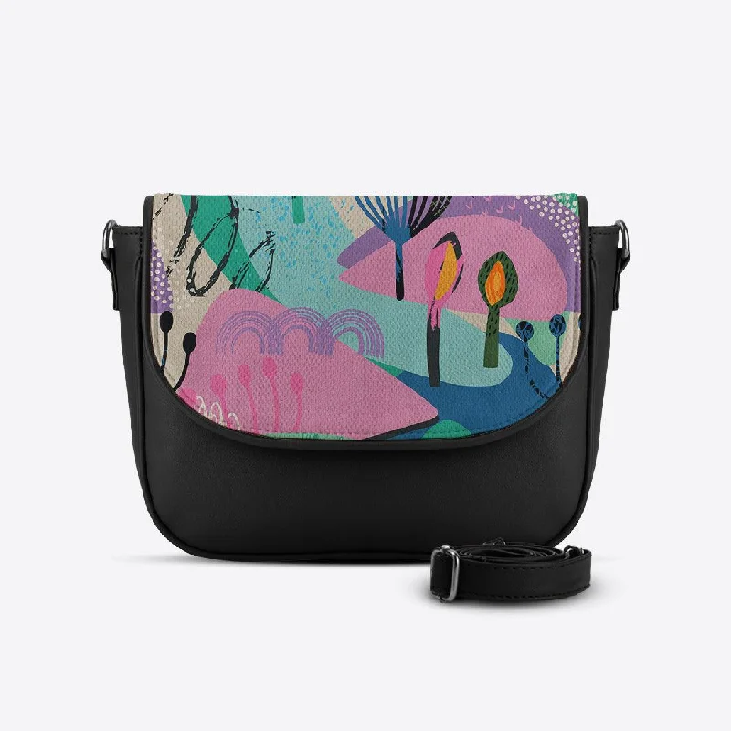 Black Messenger Crossbody Paint Art Stylish Totes With Special Discounts
