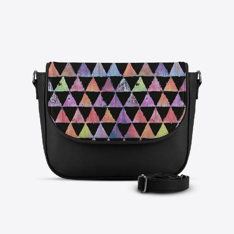 Black Messenger Crossbody Rainbow triangles Trendy Purses With Limited-Time Offers