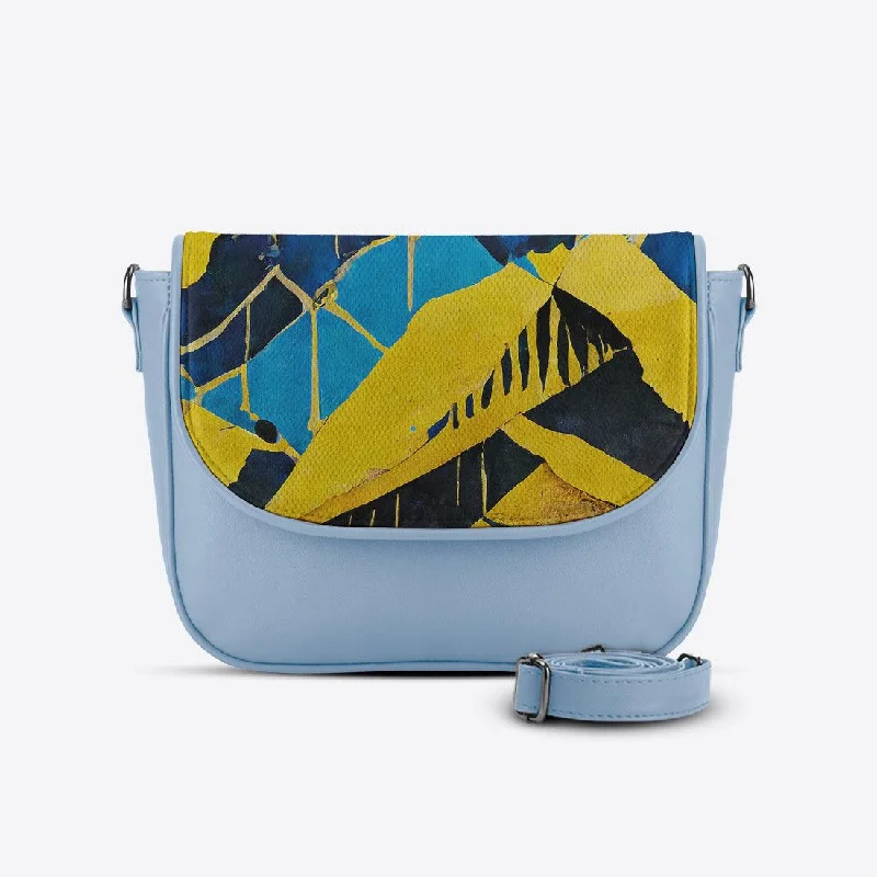 Blue Messenger Crossbody Chevron