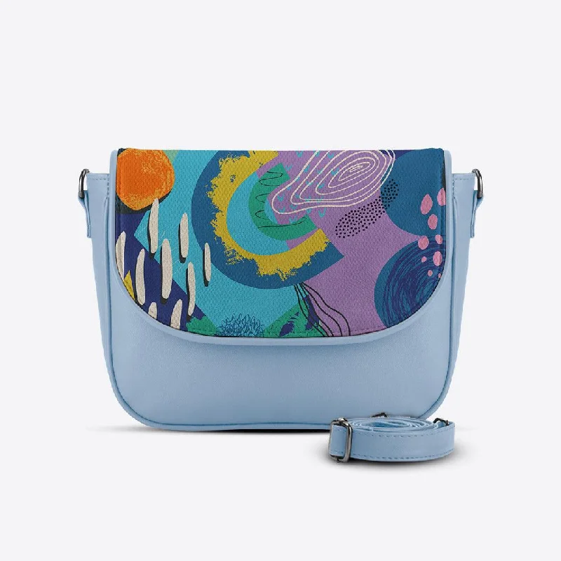 Blue Messenger Crossbody Paint Trendy & Timeless Bags, Now On Sale