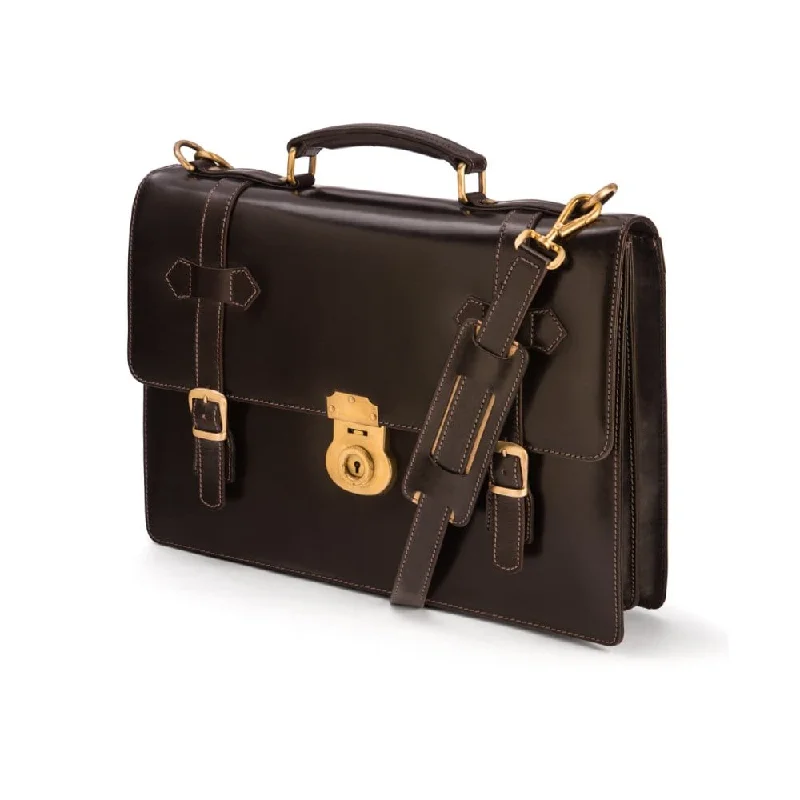 Bridle Leather Traditional Briefcase - Brown Trendy & Timeless Bags, Now On Sale