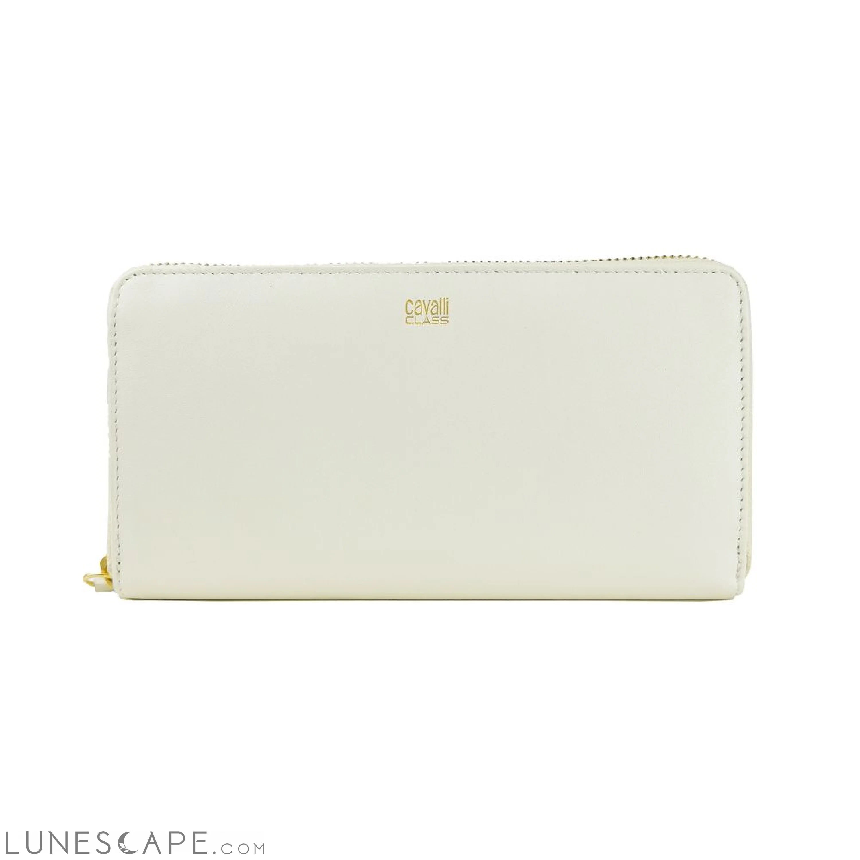 Cavalli Class Elegant White Calfskin Leather Wallet Huge Handbag Markdowns – Update Your Collection Now