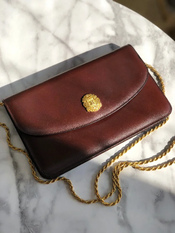 CELINE Emblem Blason Chain Pochette Mini Bag Shoulder Bag Brown OldCeline vintage pe48yt Classic Bags, Exclusive Deals CELINE Emblem Blason Chain Pochette Mini Bag Shoulder Bag Brown OldCeline vintage pe48yt Classic Bags, Exclusive Deals