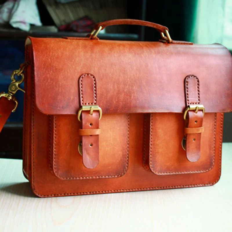 Cool Handmade Leather Mens Messenger Bag Briefcase School Bag for men Chic Handbags At Special Promotional Prices Cool Handmade Leather Mens Messenger Bag Briefcase School Bag for men Chic Handbags At Special Promotional Prices
