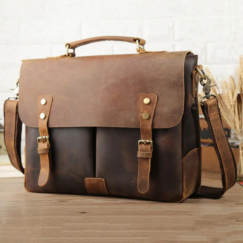 Crazy Horse Leather Men Briefcase Vintage Messenger Bag Tote Bag Men Satchel Everyday Handbags At Wallet-Friendly Rates Crazy Horse Leather Men Briefcase Vintage Messenger Bag Tote Bag Men Satchel Everyday Handbags At Wallet-Friendly Rates