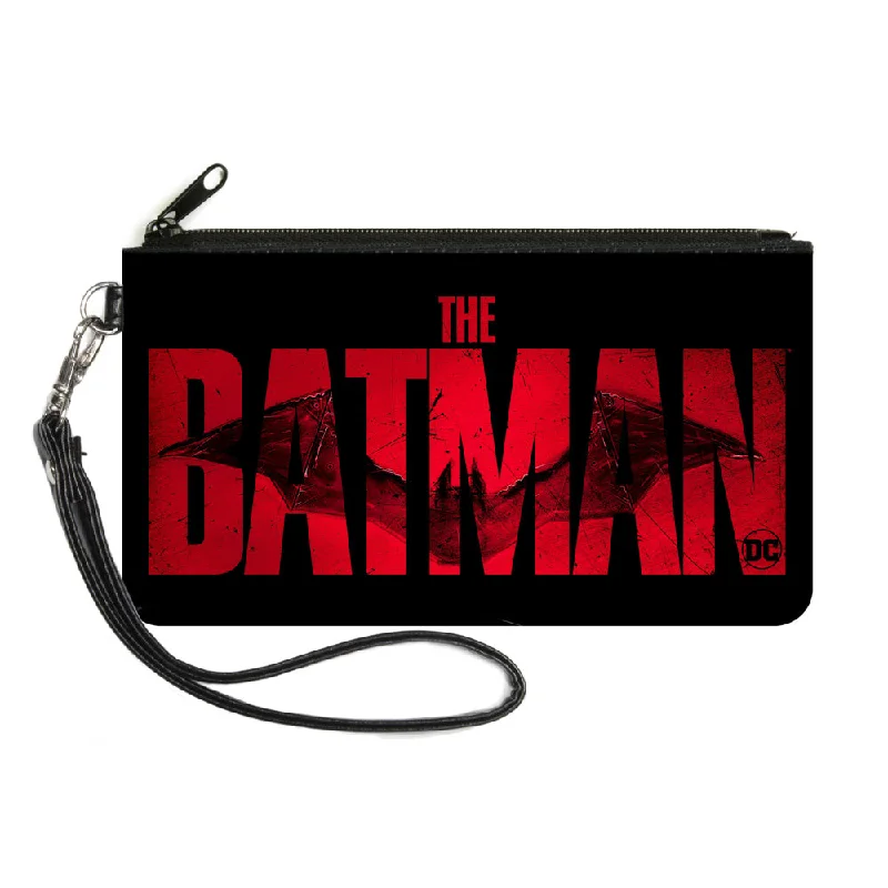 Canvas Zipper Wallet - LARGE - THE BATMAN Movie Bat Title Weathered Black Red Stylish Bags, Unbeatable Prices Canvas Zipper Wallet - LARGE - THE BATMAN Movie Bat Title Weathered Black Red Stylish Bags, Unbeatable Prices