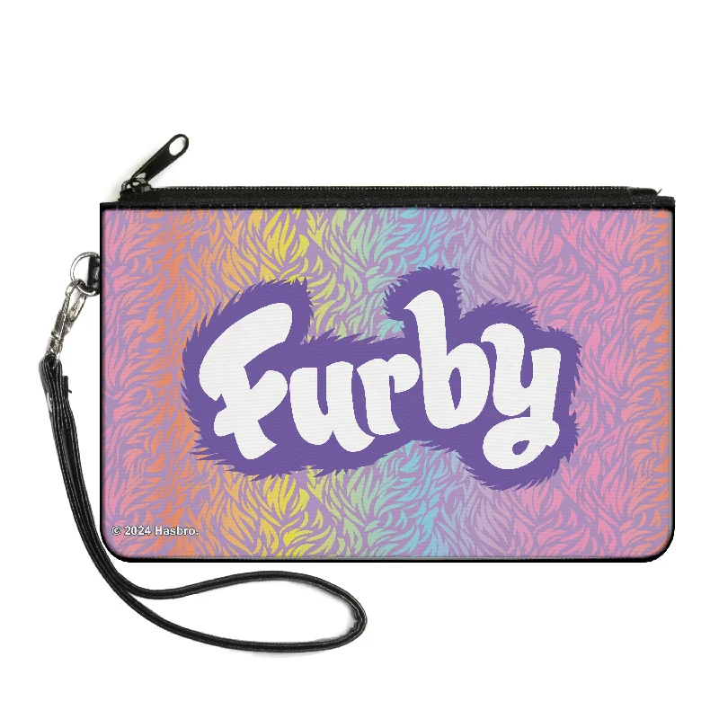 Canvas Zipper Wallet - LARGE - Furby FURB-EVER FRIENDS Group Pose Orange/Multi Color