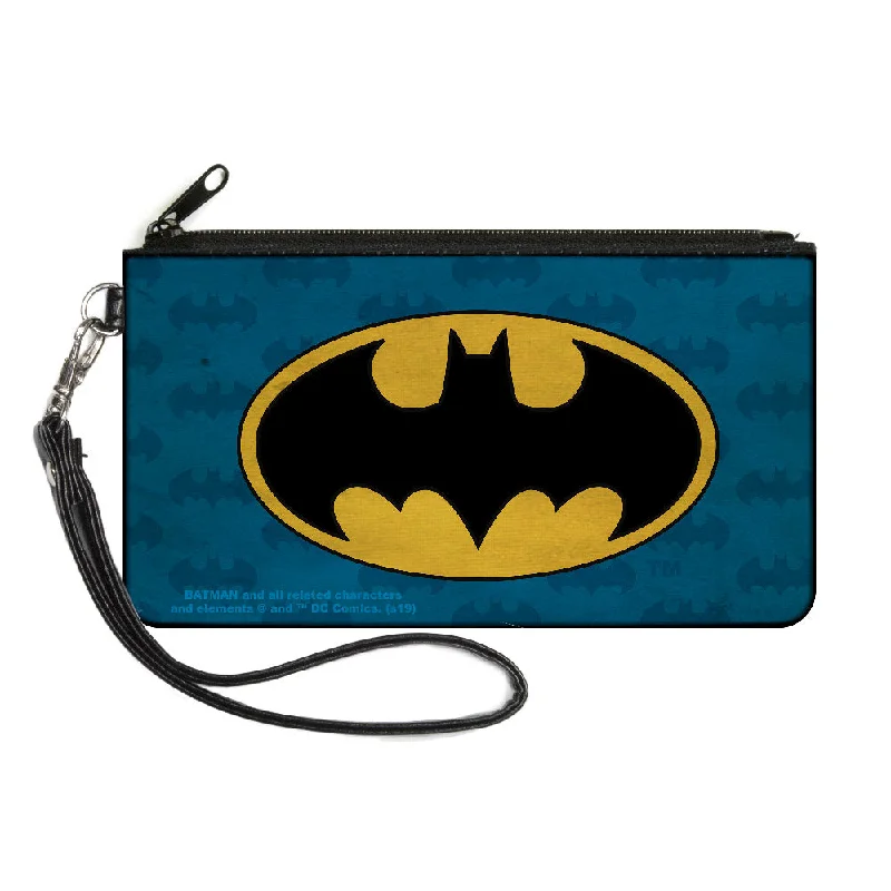 Canvas Zipper Wallet - SMALL - Batman Signal Bat Monogram Distressed Blues Black Yellow Affordable Luxury – Exclusive Savings On Premium Bags Canvas Zipper Wallet - SMALL - Batman Signal Bat Monogram Distressed Blues Black Yellow Affordable Luxury – Exclusive Savings On Premium Bags