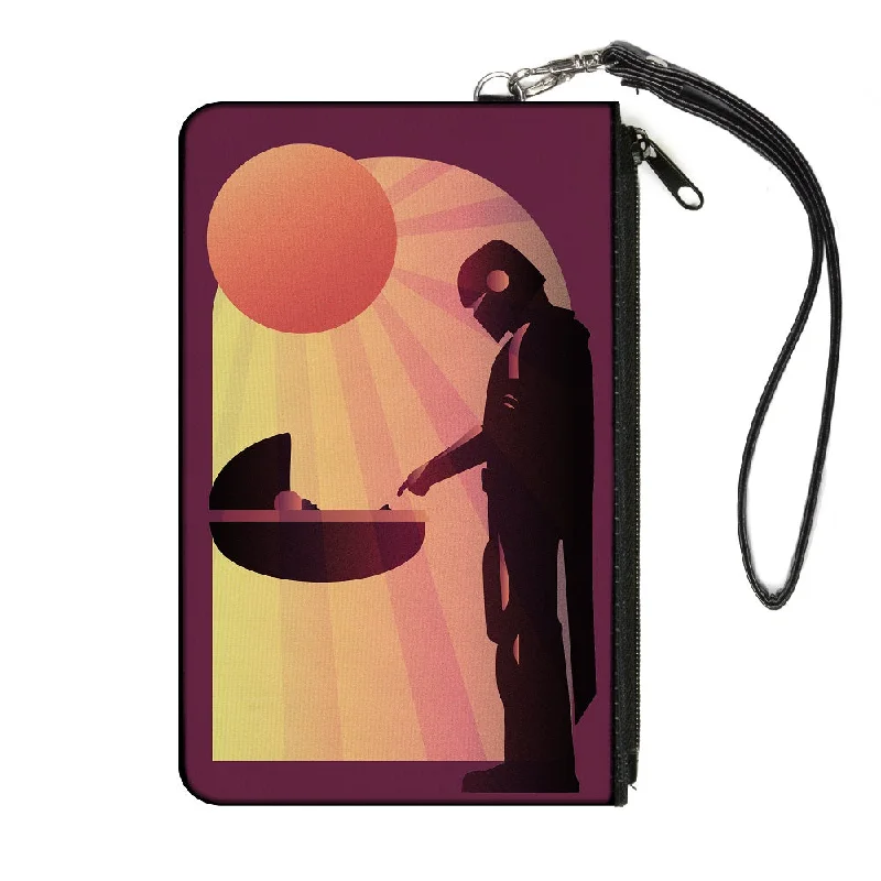 Canvas Zipper Wallet - SMALL - Star Wars The Child and The Mandalorian Touching Fingers Sun Rays Burgundy Oranges Timeless Handbags Now At Special Discounts Canvas Zipper Wallet - SMALL - Star Wars The Child and The Mandalorian Touching Fingers Sun Rays Burgundy Oranges Timeless Handbags Now At Special Discounts