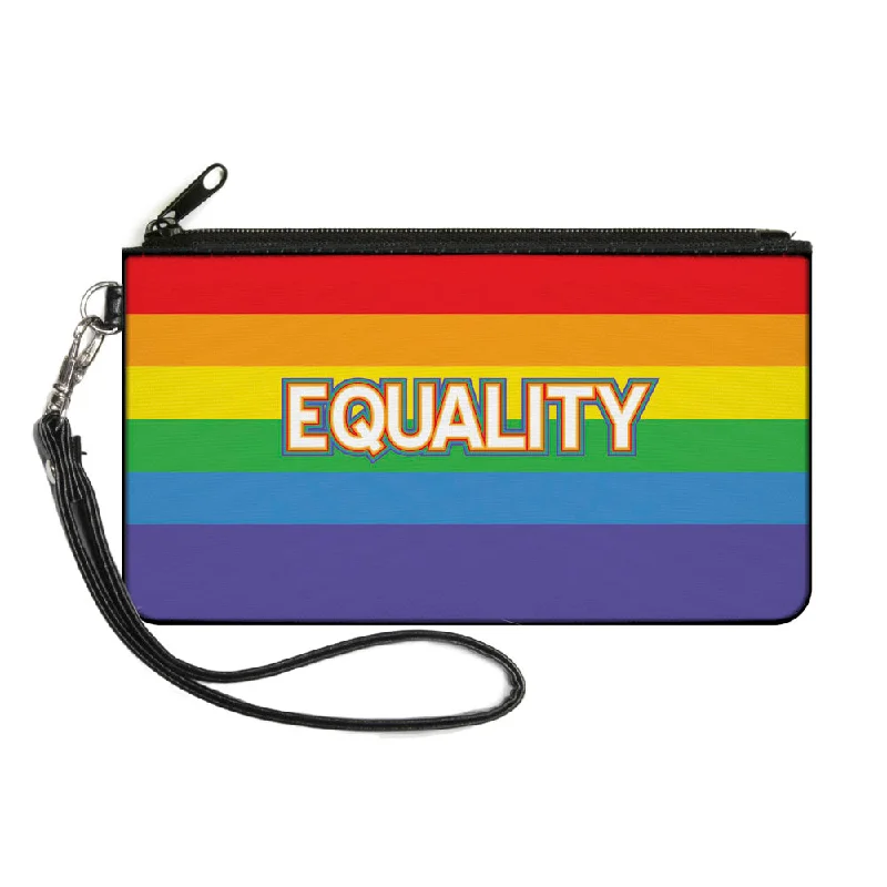 Canvas Zipper Wallet - SMALL - EQUALITY Stripe Rainbow White Stylish Totes, Exclusive Savings Canvas Zipper Wallet - SMALL - EQUALITY Stripe Rainbow White Stylish Totes, Exclusive Savings