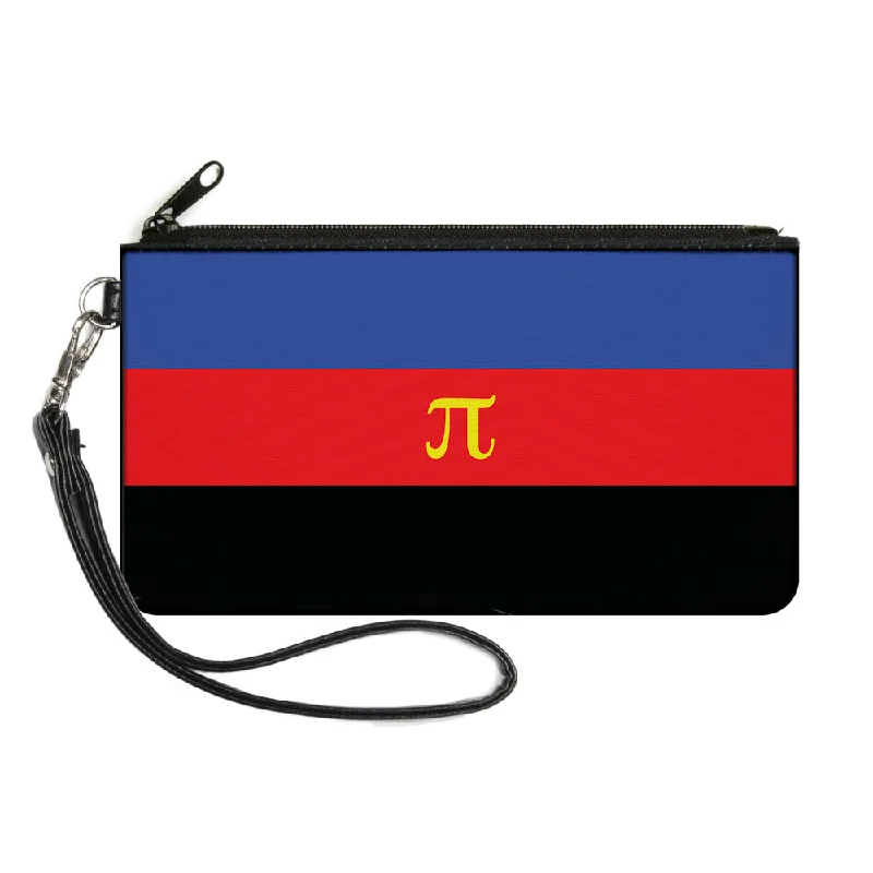 Canvas Zipper Wallet - SMALL - Flag Polyamorous Pi Symbol Blue Red Black Yellow Fashion-Forward Bags, Now On Sale Canvas Zipper Wallet - SMALL - Flag Polyamorous Pi Symbol Blue Red Black Yellow Fashion-Forward Bags, Now On Sale
