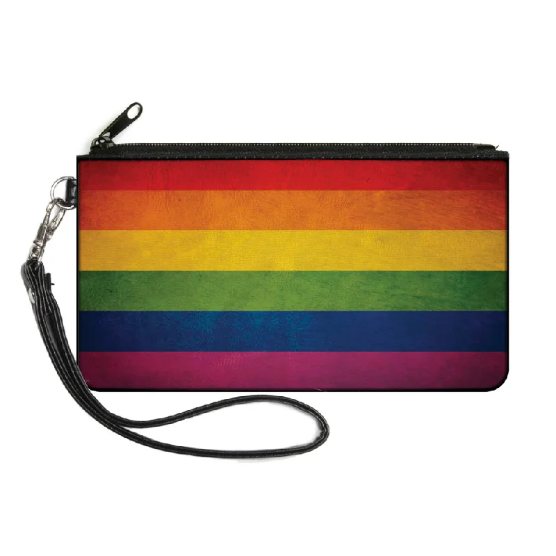 Canvas Zipper Wallet - SMALL - Flag Pride Distressed Rainbow Trendy Backpacks, Huge Markdowns Canvas Zipper Wallet - SMALL - Flag Pride Distressed Rainbow Trendy Backpacks, Huge Markdowns