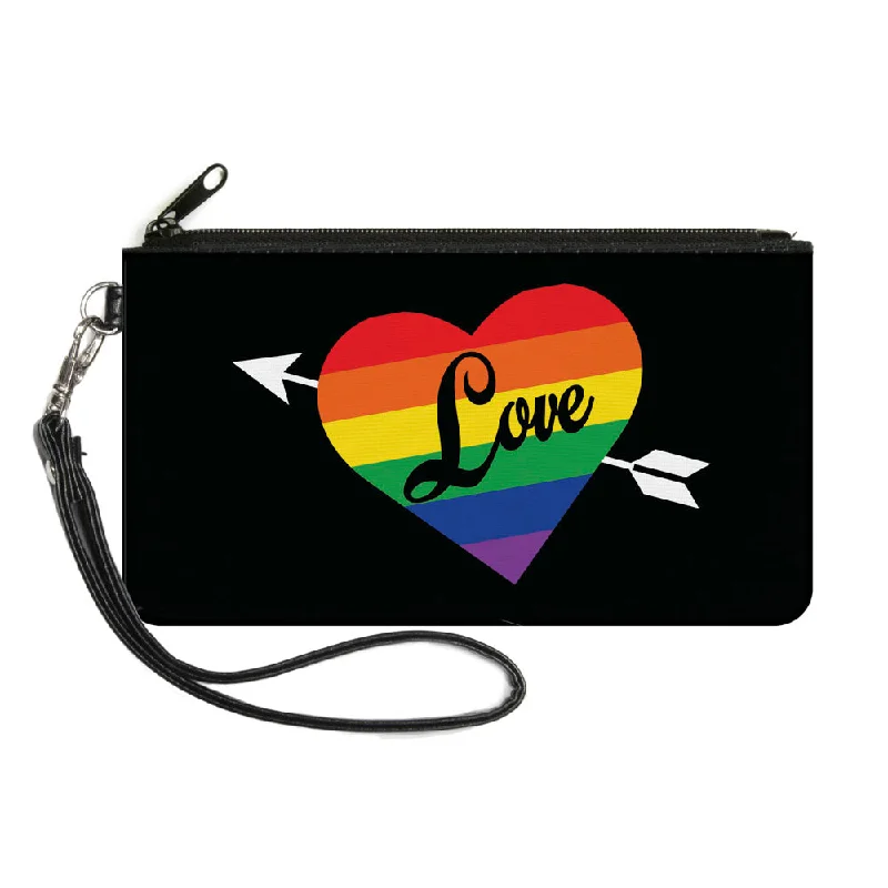 Canvas Zipper Wallet - SMALL - LOVE Rainbow Stripe Heart Black Multi Color Affordable Elegance, Grab Yours Now Canvas Zipper Wallet - SMALL - LOVE Rainbow Stripe Heart Black Multi Color Affordable Elegance, Grab Yours Now