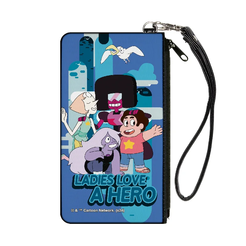 Canvas Zipper Wallet - SMALL - Steven Universe LADIES LOVE A HERO Group Pose Blues