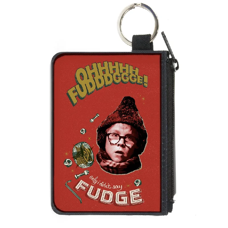 Canvas Zipper Wallet - MINI X-SMALL - A Christmas Story Ralphie OH FUDGE! Collage Reds Greens Stylish Totes, Special Discounts Canvas Zipper Wallet - MINI X-SMALL - A Christmas Story Ralphie OH FUDGE! Collage Reds Greens Stylish Totes, Special Discounts