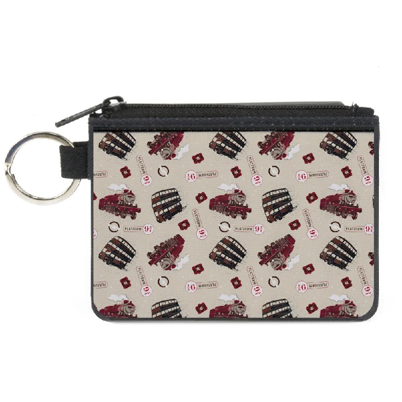 Canvas Zipper Wallet - MINI X-SMALL - Harry Potter Hogwarts Express Knight Bus Collage Beige Reds Statement Bags, Shop Today Canvas Zipper Wallet - MINI X-SMALL - Harry Potter Hogwarts Express Knight Bus Collage Beige Reds Statement Bags, Shop Today
