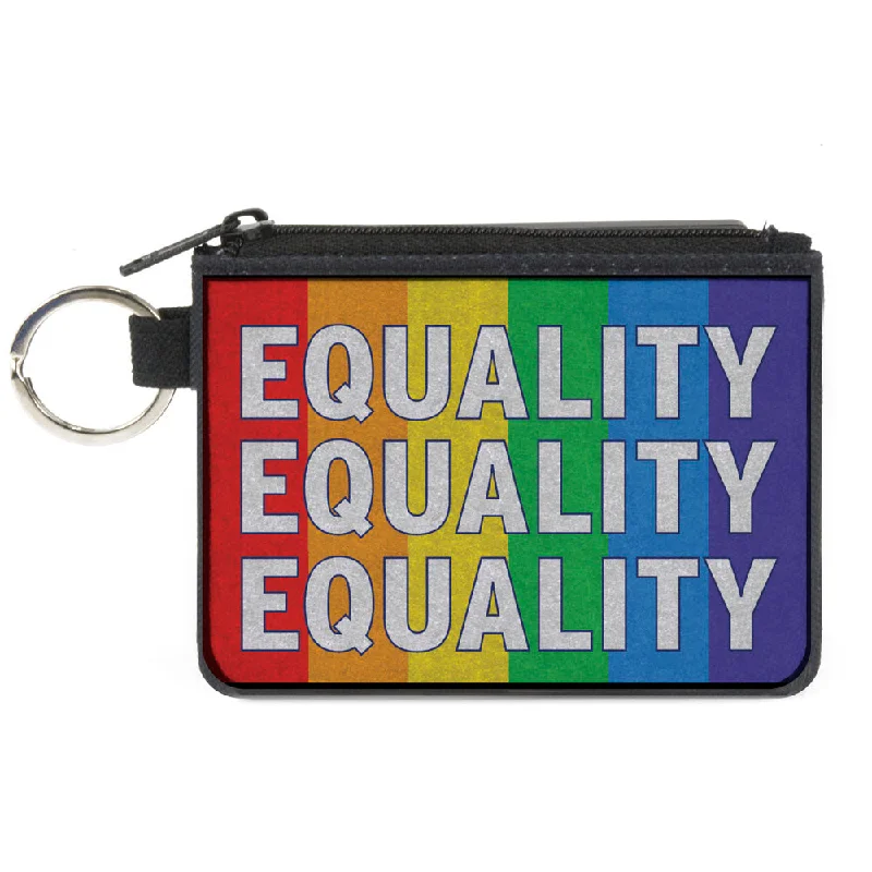Canvas Zipper Wallet - MINI X-SMALL - EQUALITY Blocks Rainbow Blue White Stylish Totes, Special Discounts Canvas Zipper Wallet - MINI X-SMALL - EQUALITY Blocks Rainbow Blue White Stylish Totes, Special Discounts