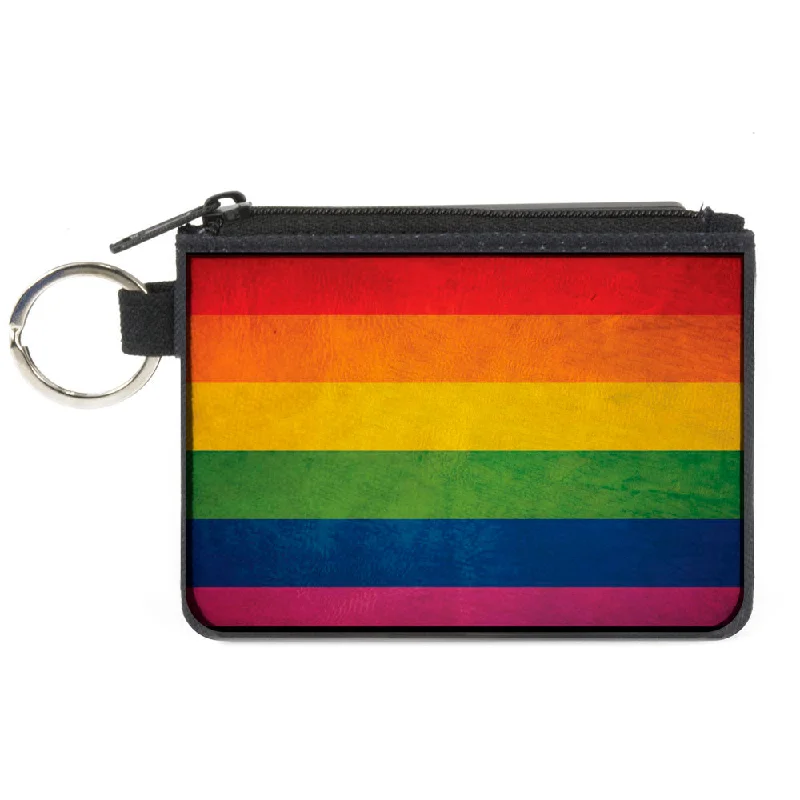 Canvas Zipper Wallet - MINI X-SMALL - Flag Pride Distressed Rainbow Elegant Bags, Limited Stock Available Canvas Zipper Wallet - MINI X-SMALL - Flag Pride Distressed Rainbow Elegant Bags, Limited Stock Available