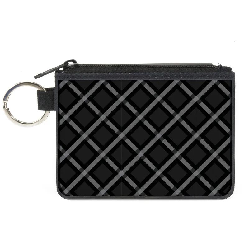 Canvas Zipper Wallet - MINI X-SMALL - Buffalo Plaid X Charcoal Black Gray Fashion-Forward Bags At Limited-Time Offers Canvas Zipper Wallet - MINI X-SMALL - Buffalo Plaid X Charcoal Black Gray Fashion-Forward Bags At Limited-Time Offers