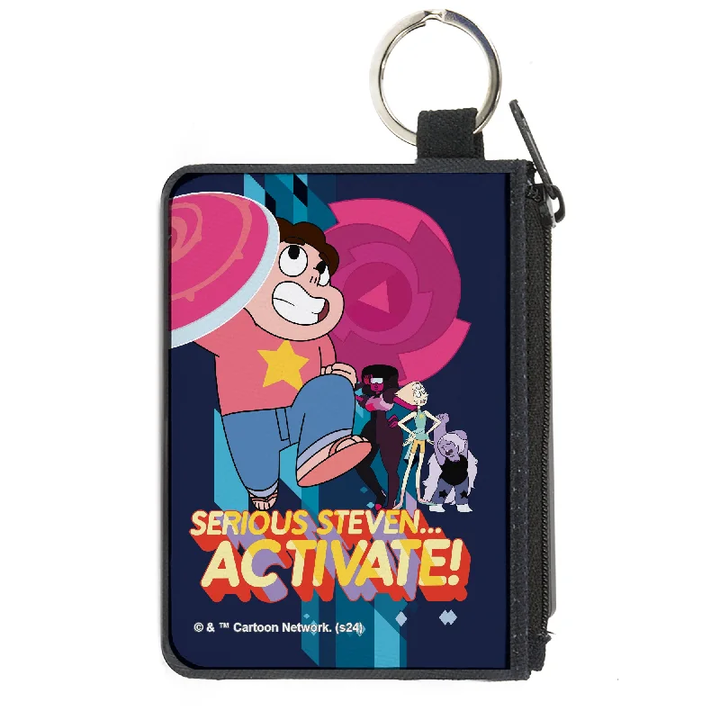 Canvas Zipper Wallet - MINI X-SMALL - Steven Universe SERIOUS STEVEN…ACTIVATE Group Pose Blues