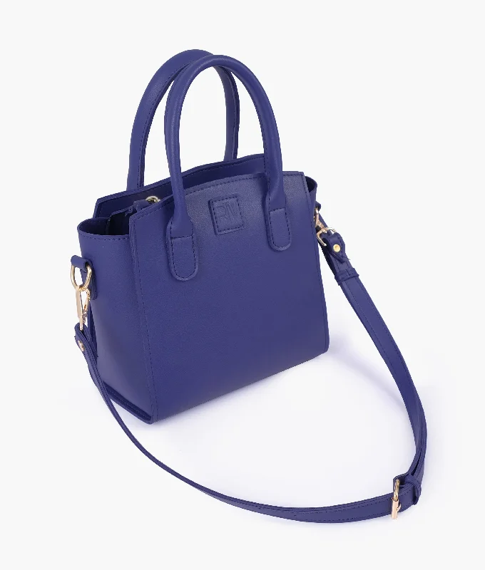 Dark blue top-handle mini handbag Grab Your Favorite Handbags For Less
