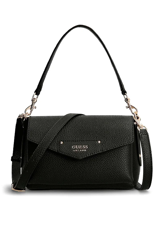 Guess Brenton Eco Shoulder Bag, Black Timeless Handbags, Flash Sale
