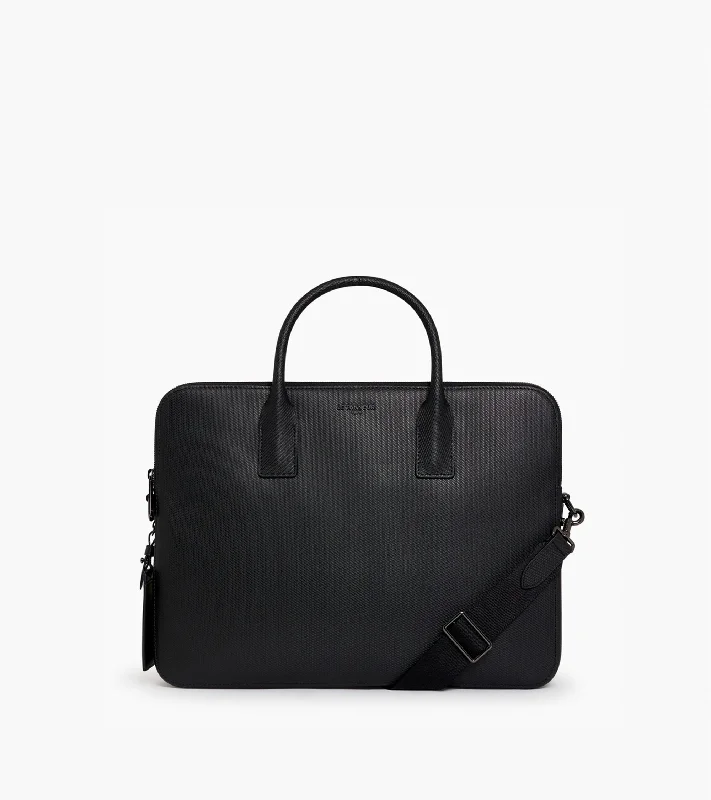 Emile 15" briefcase in signature T leather Grab Stylish Bags Before They're Gone