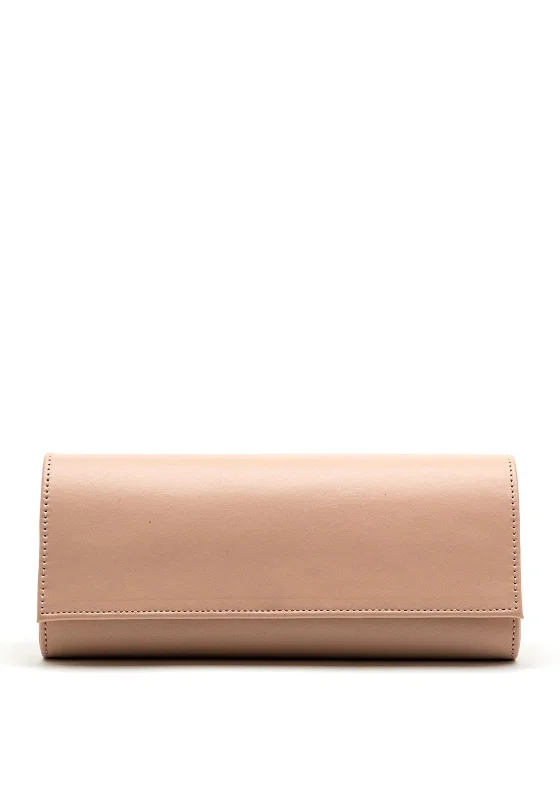 Emis Leather Clutch Bag, Dusty Pink