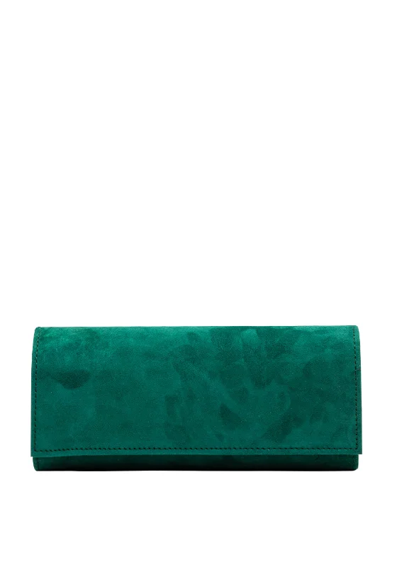 Emis Suede Clutch Bag, Green Iconic Handbags At Unbeatable Prices