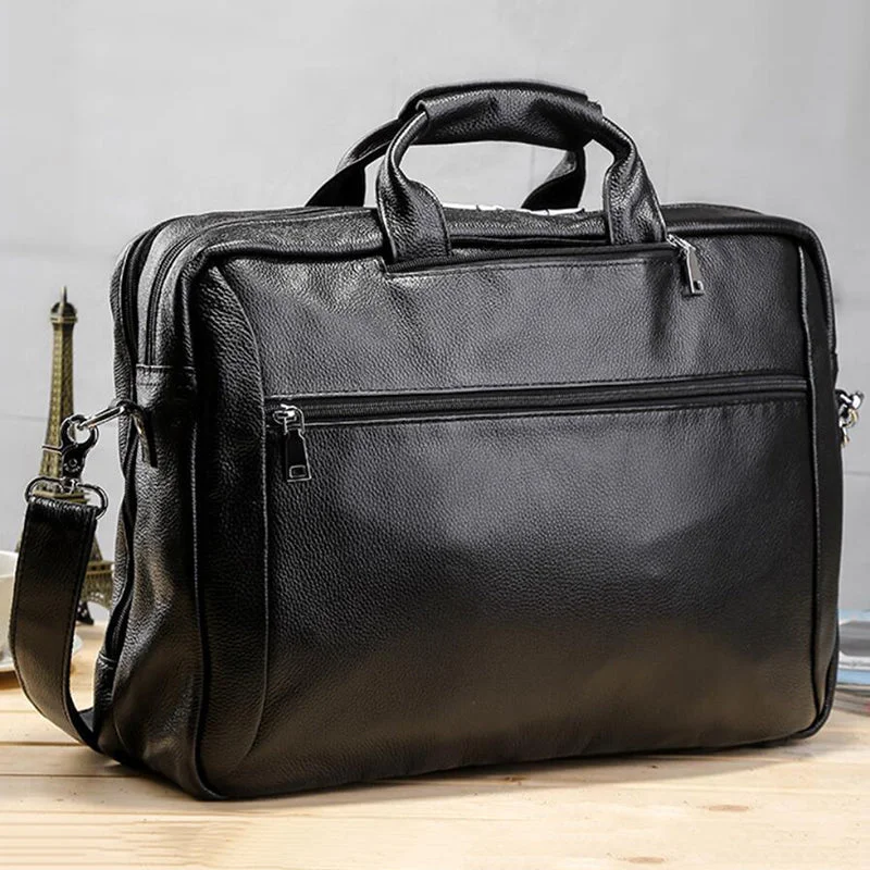 Full Grain Leather Men Briefcase Multifunctional Backpack Large Capacity Laptop Bag Flash Sale On Designer Bags