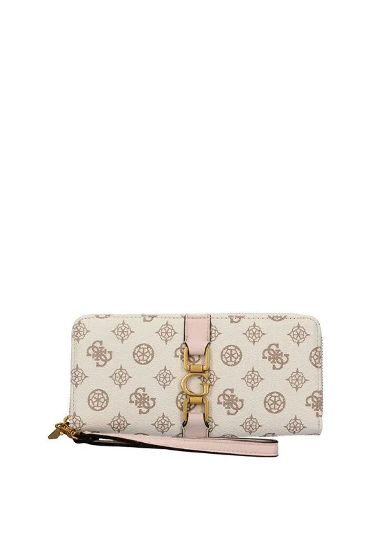 Guess Briana Large Zip-Around Wallet, Cream Multi