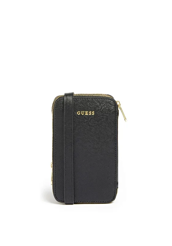 Guess Saffiano Phone Holder Mini Crossbody, Black Your Perfect Bag At The Perfect Price Guess Saffiano Phone Holder Mini Crossbody, Black Your Perfect Bag At The Perfect Price