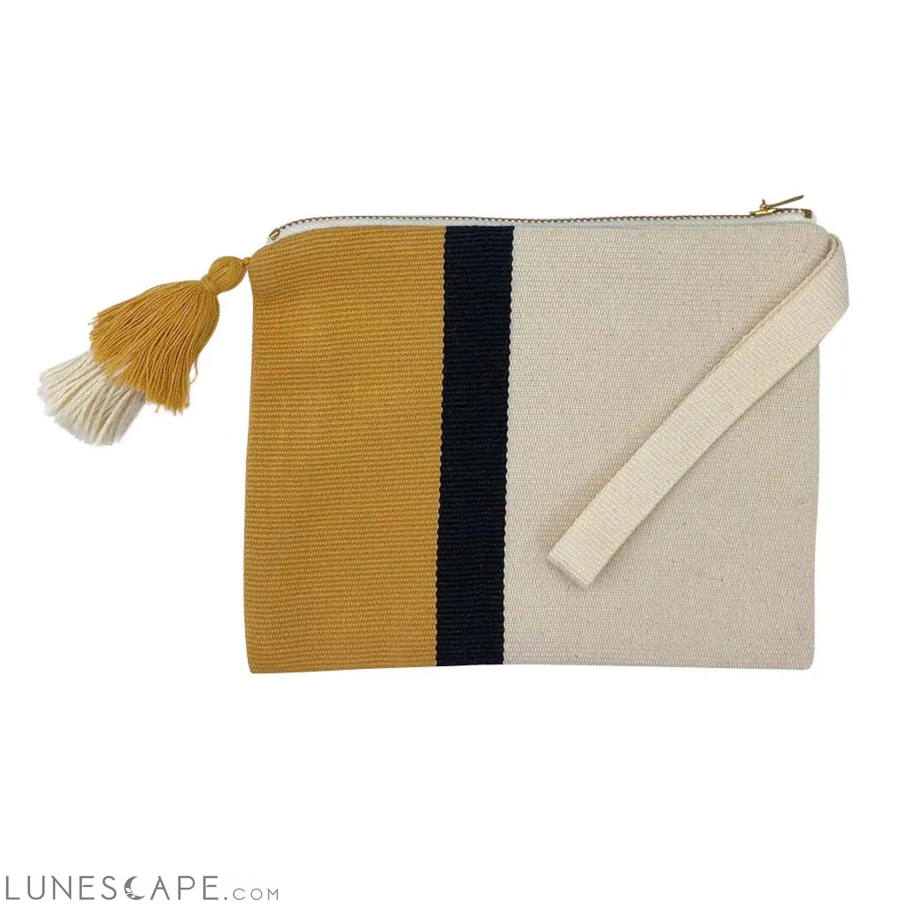 Handloom Stripe Cosmetic Bag Grab Your Favorite Handbags For Less