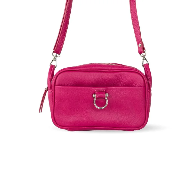 Silver Fuchsia Oil Leather