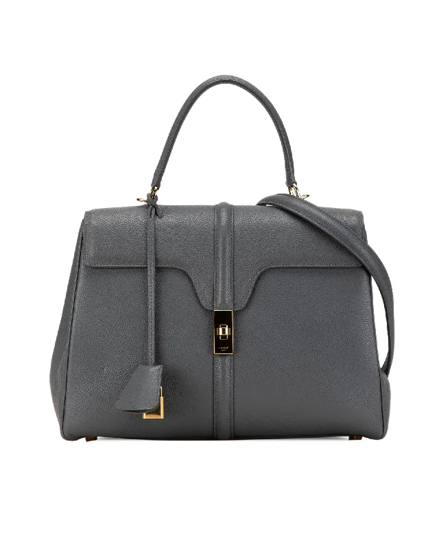 Medium Leather Satchel with Turn Lock Closure Stylish Totes, Special Discounts