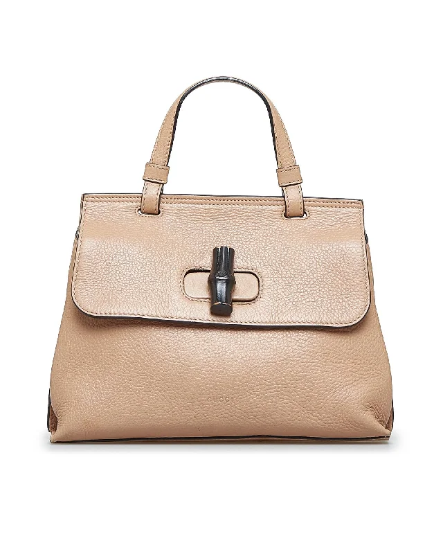 Gucci Bamboo Top Handle Bag Beige