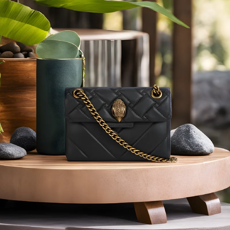 Kurt Geiger Mini Kensington Shoulder Bag In Leather Small - Black Combination Classic And Modern Handbags Now More Affordable Kurt Geiger Mini Kensington Shoulder Bag In Leather Small - Black Combination Classic And Modern Handbags Now More Affordable