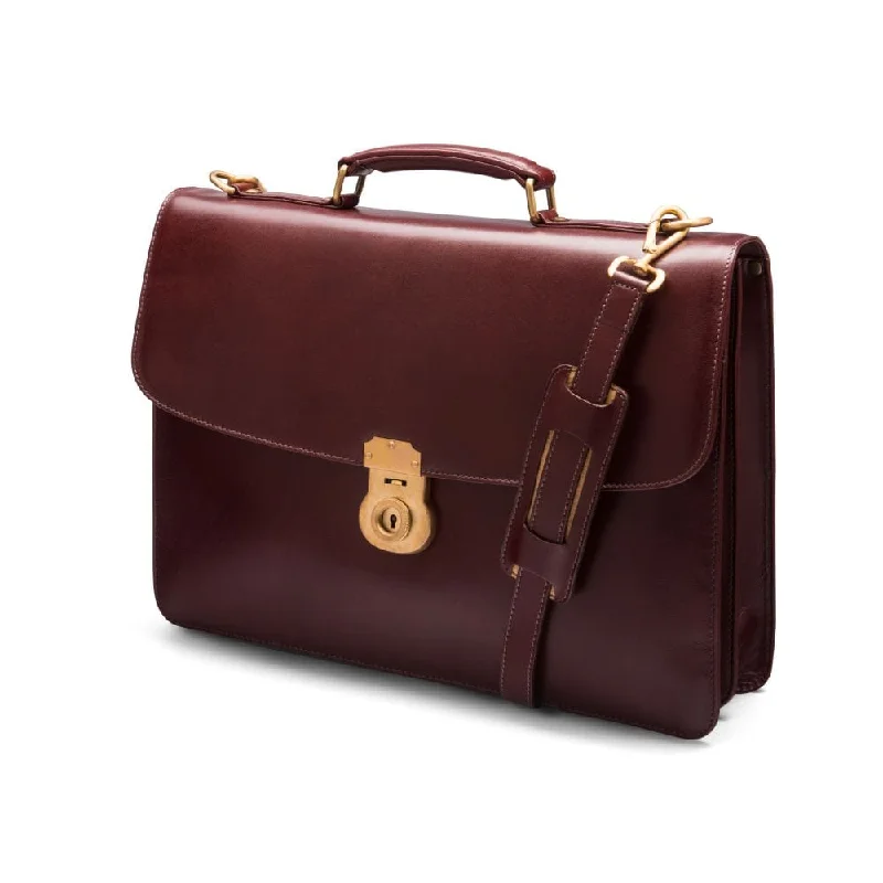 Leather Harvard Briefcase With Brass Lock - Dark Tan Fashion-Forward Bags At Limited-Time Offers Leather Harvard Briefcase With Brass Lock - Dark Tan Fashion-Forward Bags At Limited-Time Offers