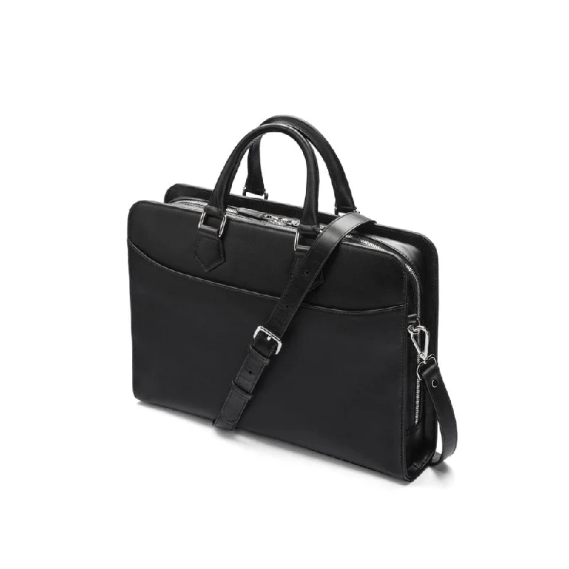 Leather Trinity 13" Laptop Briefcase - Black Designer-Inspired Bags At Reduced Prices Leather Trinity 13" Laptop Briefcase - Black Designer-Inspired Bags At Reduced Prices