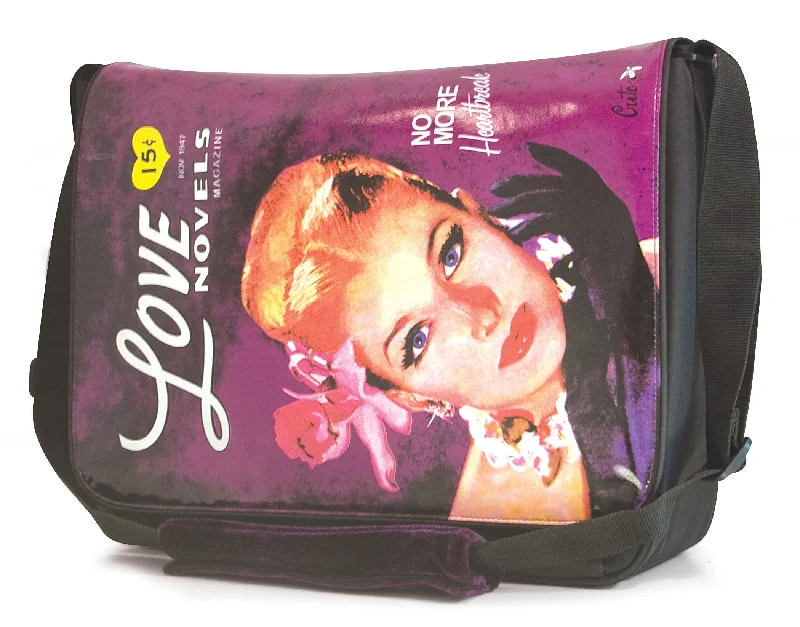15.4" Maddie Powers Pulp Fiction Messenger Bag (Purple) Everyday Elegance At Lower Prices 15.4" Maddie Powers Pulp Fiction Messenger Bag (Purple) Everyday Elegance At Lower Prices