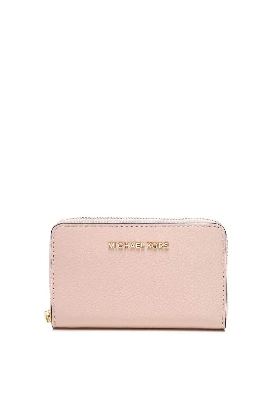 MICHAEL Michael Kors Jet Set Small Leather Zip Around Wallet, Soft Pink