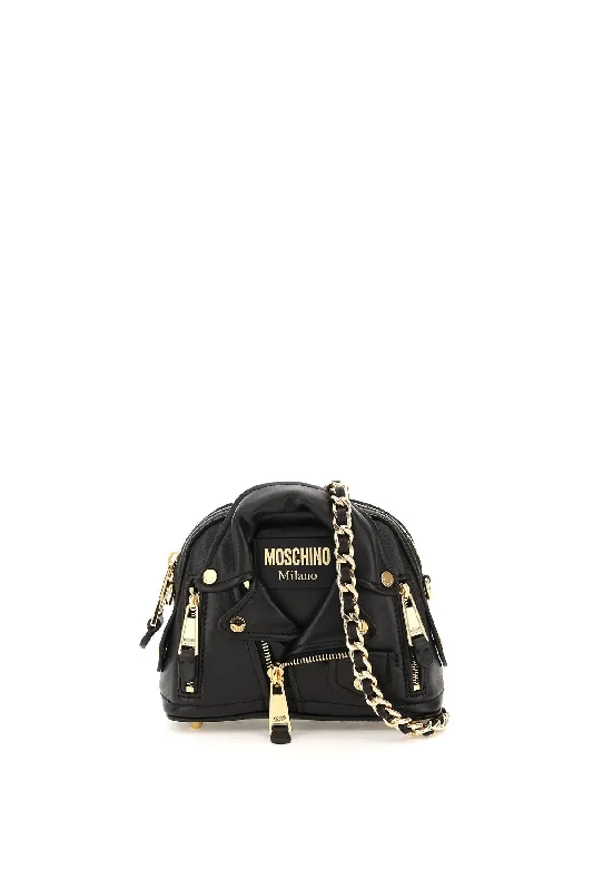 Moschino nappa leather mini biker bag