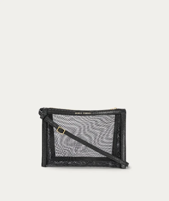 Mr Minimese - Black Mesh Sleek And Stylish Handbags At Lower Prices