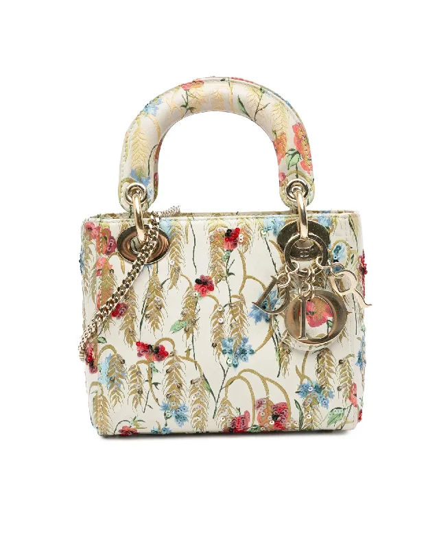 Dior Lady Dior Mini Floral Multicolor Leather Handbag Trendy Totes, Shop & Save