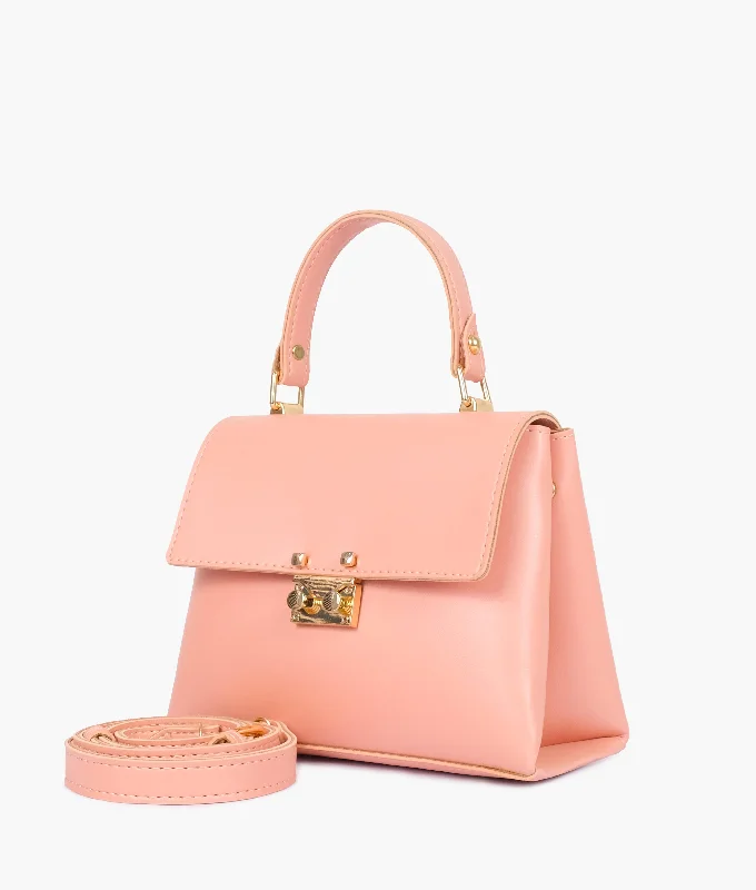 Peach mini top-handle bag